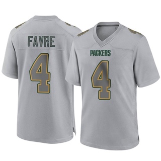 Game Brett Favre Men's Green Bay Packers Atmosphere Fashion Jersey - Gray