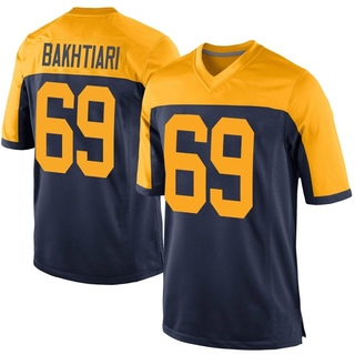 Game David Bakhtiari Men's Green Bay Packers Alternate Jersey - Navy