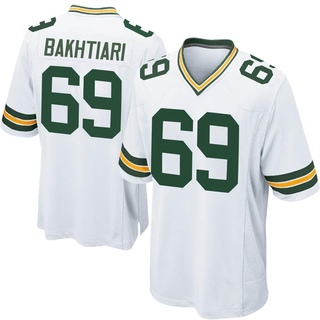 Game David Bakhtiari Men's Green Bay Packers Jersey - White