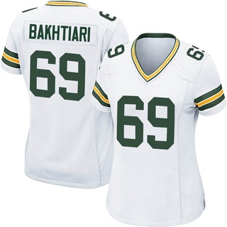 Game David Bakhtiari Women's Green Bay Packers Jersey - White