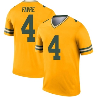 Legend Brett Favre Men's Green Bay Packers Inverted Jersey - Gold