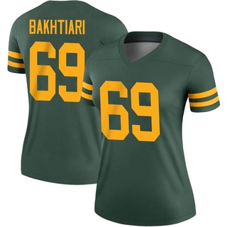 Legend David Bakhtiari Women's Green Bay Packers Alternate Jersey - Green