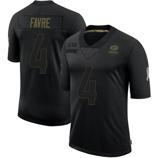 Limited Brett Favre Men's Green Bay Packers 2020 Salute To Service Jersey - Black