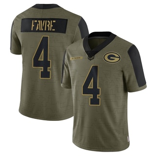 Limited Brett Favre Men's Green Bay Packers 2021 Salute To Service Jersey - Olive