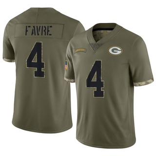 Limited Brett Favre Men's Green Bay Packers 2022 Salute To Service Jersey - Olive