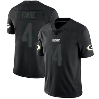 Limited Brett Favre Men's Green Bay Packers Jersey - Black Impact