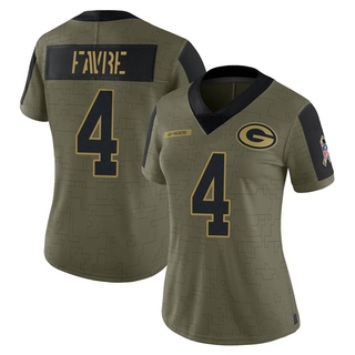 Limited Brett Favre Women's Green Bay Packers 2021 Salute To Service Jersey - Olive