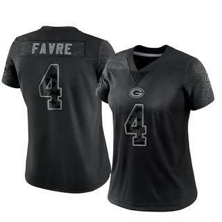 Limited Brett Favre Women's Green Bay Packers Reflective Jersey - Black