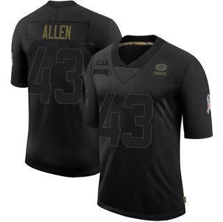 Limited Brevin Allen Youth Green Bay Packers 2020 Salute To Service Jersey - Black