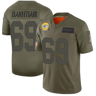 Limited David Bakhtiari Men's Green Bay Packers 2019 Salute to Service Jersey - Camo