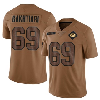 Limited David Bakhtiari Men's Green Bay Packers 2023 Salute To Service Jersey - Brown