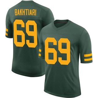 Limited David Bakhtiari Men's Green Bay Packers Alternate Vapor Jersey - Green