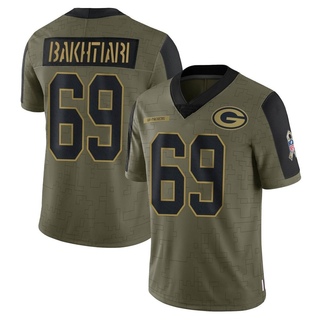 Limited David Bakhtiari Youth Green Bay Packers 2021 Salute To Service Jersey - Olive