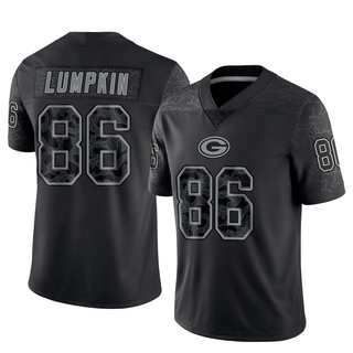 Limited Johnny Lumpkin Men's Green Bay Packers Reflective Jersey - Black