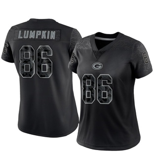 Limited Johnny Lumpkin Women's Green Bay Packers Reflective Jersey - Black