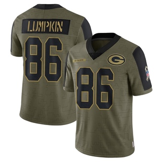 Limited Johnny Lumpkin Youth Green Bay Packers 2021 Salute To Service Jersey - Olive